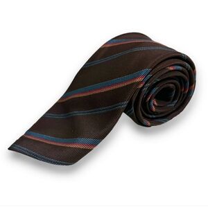 EMANUEL UNGARO 100% Silk Ribbed Multi Colored Striped Tie Vintage